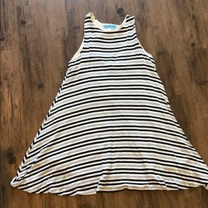 Striped Swing Dress with Keyhole Back